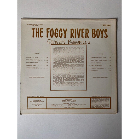 Foggy River Boys Concert Favorites Album 2 LP Autographed LPS-5002 EX - Picture 2 of 7